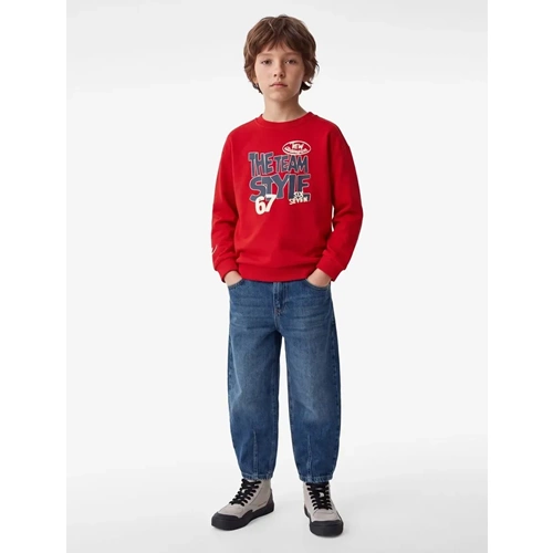 Uzun Kollu Baskılı Sweatshirt 7WKB10332TK - KOTON - KIRMIZI - 7-8