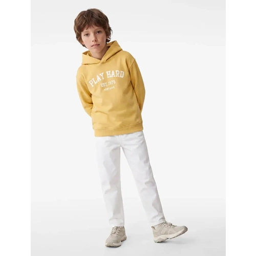 Şardonlu Baskılı Kapşonlu Sweatshirt 7WKB10406TK - KOTON - SARI - 7-8