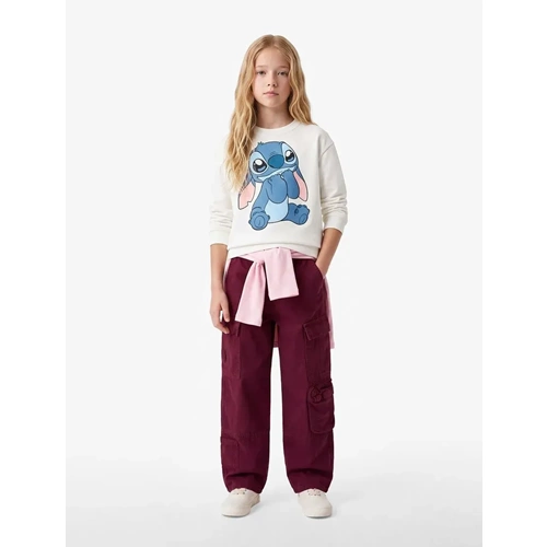 Bisiklet Yaka Lisanslı Sweatshirt 7WKG10044AK - KOTON - EKRU - 13-14