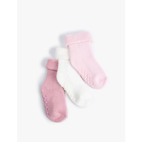 Kız Bebek Pamuklu 3'lü Havlu Çorap Seti 7WMG80001AA - KOTON - MULTİCOLOR - 18-24 AY