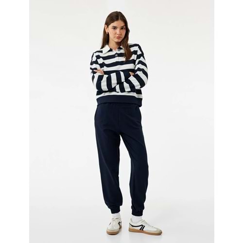 Kadın Giyim Beli Lastikli Yüksek Bel Cepli Rahat Kalıp Jogger Eşofman Altı