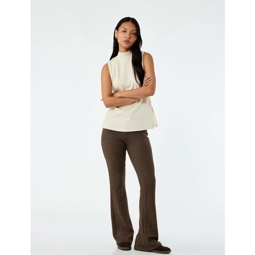 Kadın Giyim Kaşkorse Kumaş Viskon Karışımlı İspanyol Paça Yüksek Bel Pantolon