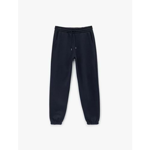 Kadın Giyim Beli Lastikli Cep Detaylı Şardonlu Basic Jogger Eşofman Altı - KOTON - 6WAK40210NK - LACİVERT - XL