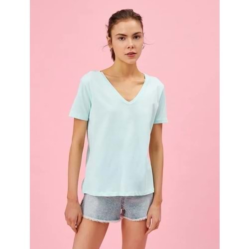 Kadın Giyim Tişört 1YAL18062OK Mavi