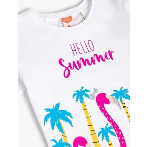 Kız Bebek Giyim Tişört 2YMG19197OK Beyaz