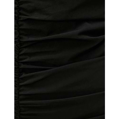 Kadın Giyim Arkası Aksesuarlı Elbise 3SAL80003IW Siyah