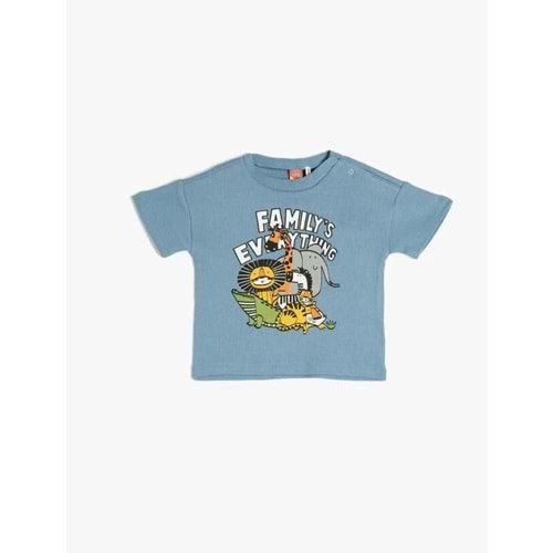 Erkek Bebek Giyim Tişört 3SMB10153TK Mavi