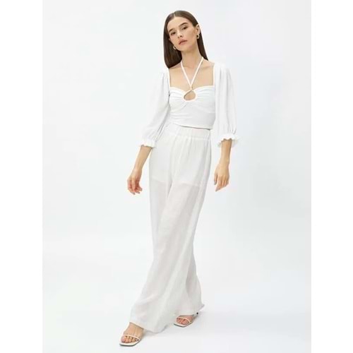 Kadın Giyim Tişört 3SAK50499EK Beyaz