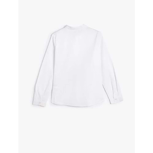 Kız Çocuk Poplin Gömlek Basic Bebe Yaka Pamuklu 4WKG60027AW
