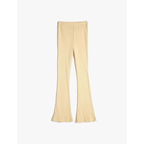 Kız Çocuk Basic Tayt Ribanalı Beli Lastikli Yumuşak Dokulu - KOTON - 4WKG40146AK - BEJ - 11-12 YAŞ