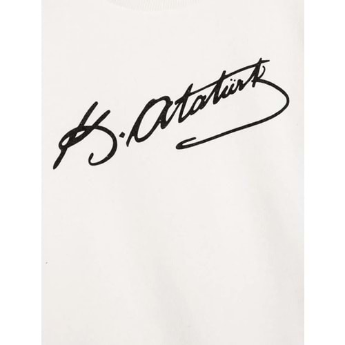 Kız Çocuk Atatürk Baskılı Sweatshirt Uzun Kollu 100. Yıl 4WKG10027AK