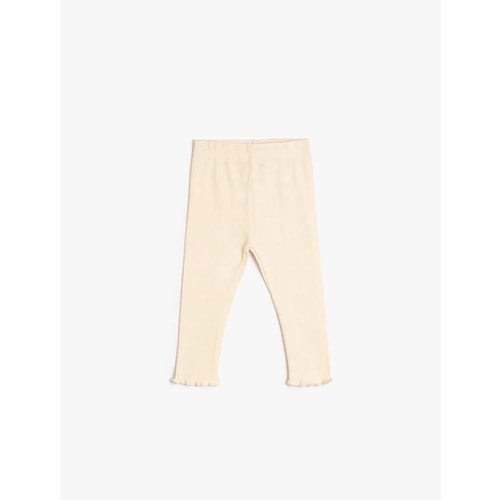 Kız Bebek Basic Tayt Kaşkorse Fırfırlı Beli Lastikli Pamuklu - KOTON - 4WMG40012AK - EKRU - 24-36 AY