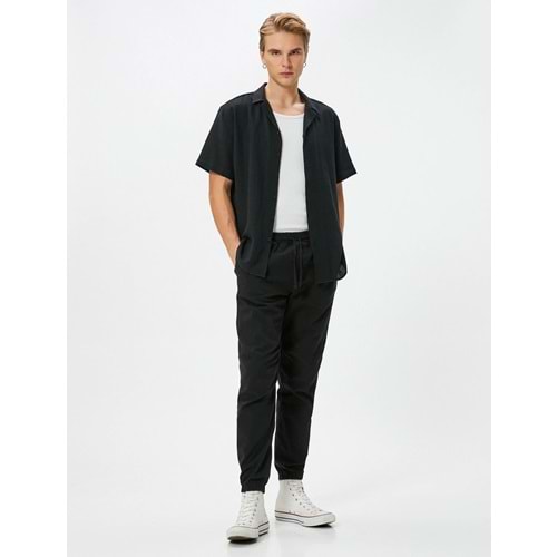 Jogger Pantolon Beli Bağcıklı Rahat Kesim Cepli - 4SAM40013HW
