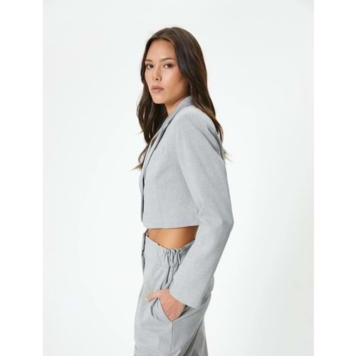 Crop Blazer Ceket Tek Düğmeli Cep Detaylı 4SAK50090UW