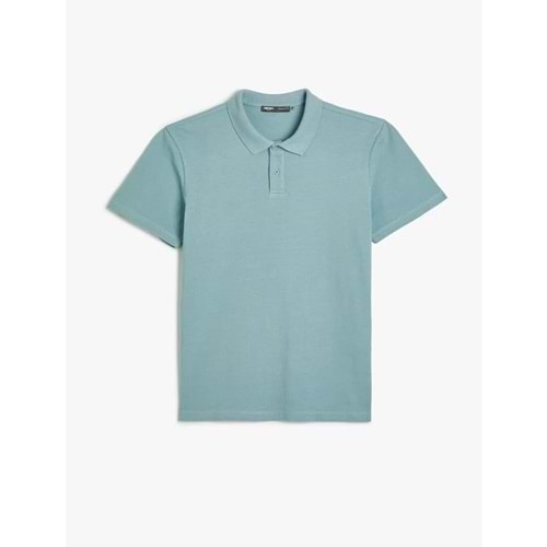 Polo Yaka Tişört Slim Fit Düğmeli Kısa Kollu 4SAM10113MK