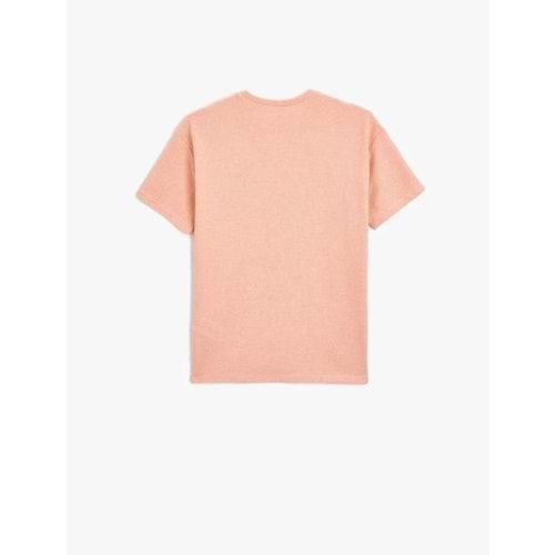 Erkek Çocuk Tişört Kuru Kafa Baskılı Detaylı Kısa Kollu Bisiklet Yaka Dokulu - KOTON - 4SKB10248TK - PEMBE - 9-10 YAŞ