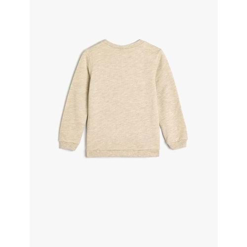 Erkek Bebek Sweatshirt Aslan Baskılı Uzun Kollu Şardonlu Pamuklu 5WMB10181TK