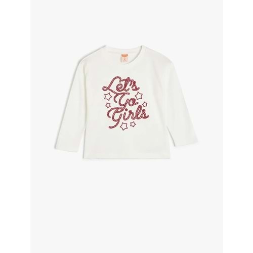Kız Bebek Giyim Tişört - KOTON - 5WMG10181AK - EKRU - 9-12 AY