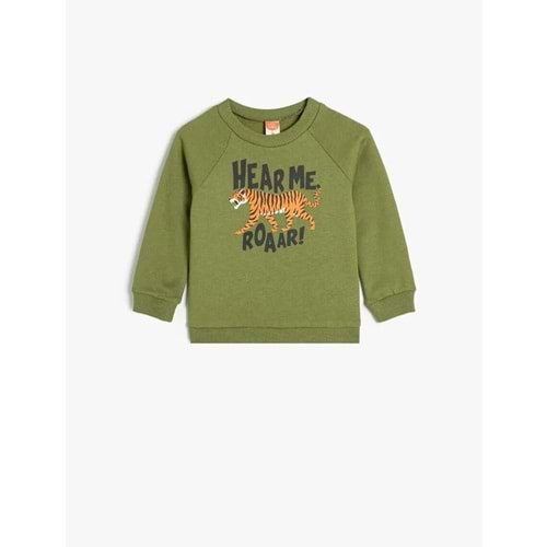 Erkek Bebek Sweatshirt Aslan Baskılı 5WMB10184TK