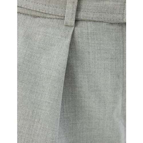 Kemerli Kumaş Pantolon Düz Paça Cepli - KOTON - 5WAK40017PW - GRİ - 42