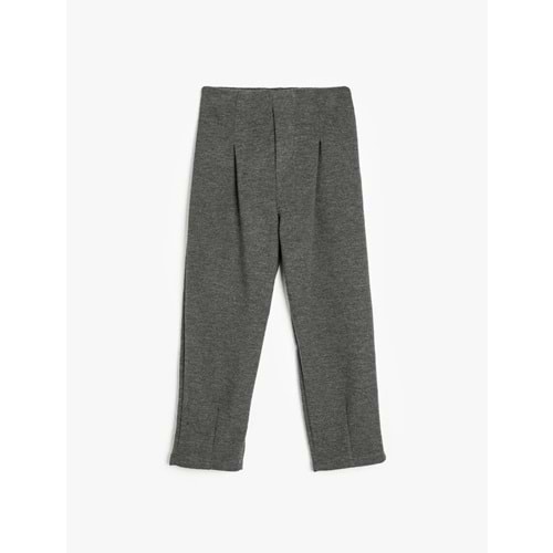 Kız Çocuk Basic Pantolon Beli Lastikli Pile Detaylı - KOTON - 5WKG40228AK - ANTRASİT - 6-7 YAŞ
