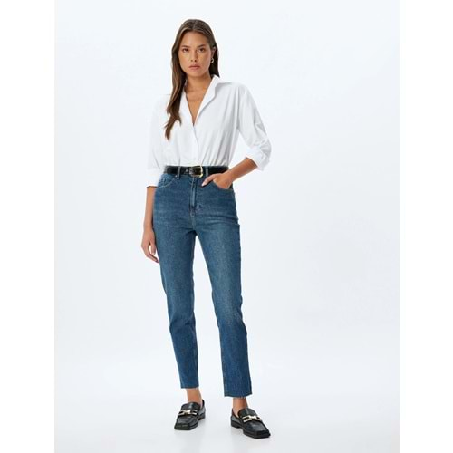 Kadın Giyim Mom Fit Kot Pantolon Yüksek Bel Dar Kalıp - Mom Fit Jeans 5WAL40201MD