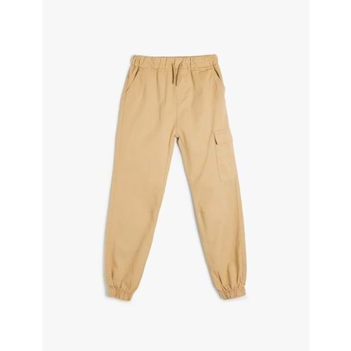 Erkek Çocuk Jogger Kargo Pantolon Beli Lastikli Cep Detaylı 5SKB40054TW - KOTON - BEJ - 11-12 YAŞ