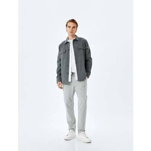 Slim Fit Viskon Karışımlı Beli Bağcıklı Pantolon 5SAM40031HW