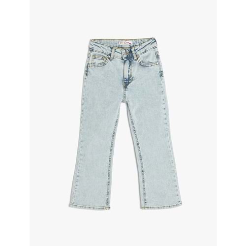 Kız Çocuk Slim Fit İspanyol Paça Pantolon 5SKG40062AD