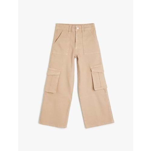 Kız Çocuk Kargo Cepli Denim Pantolon 5SKG40092AD
