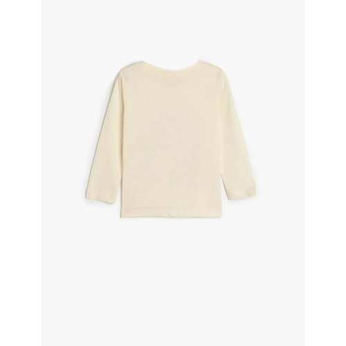 Kız Bebek Tişört Çiçek Baskılı Uzun Kollu Bisiklet Yaka 5SMG10049AK