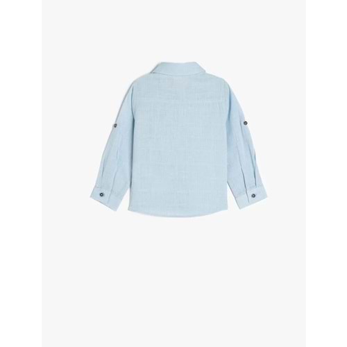 Erkek Bebek Pamuklu Cep Detaylı Basic Gömlek 5SMB60043TW