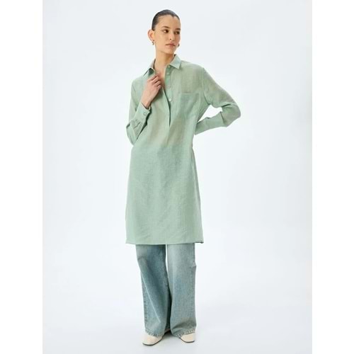 Uzun Oversize Tunik 5SAK60170UW - KOTON - YEŞİL - 34
