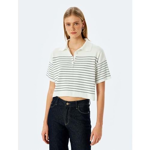 Polo Yaka İnce Triko Kazak 5SAK90007HT - KOTON - LACİVERT - L