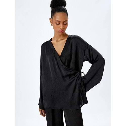 Kruvaze Saten Kimono Ceket 5SAK50062UW