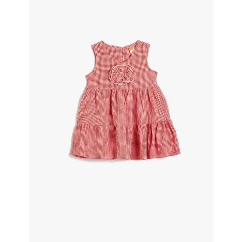 Kız Bebek Çiçek Aplikeli Kat Kat Detaylı A Kesim Askılı Elbise 5SMG80050AW