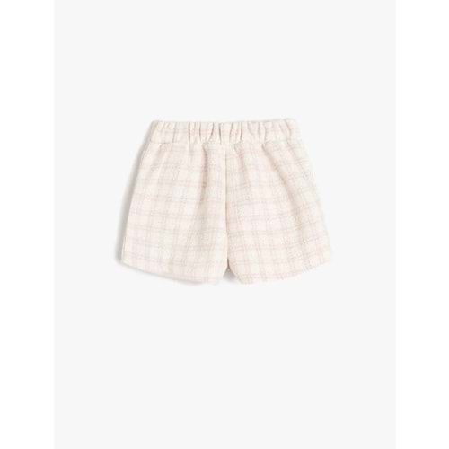 Kız Bebek Ekoseli Beli Lastikli Kruvaze Şort Etek 5SMG40030AW