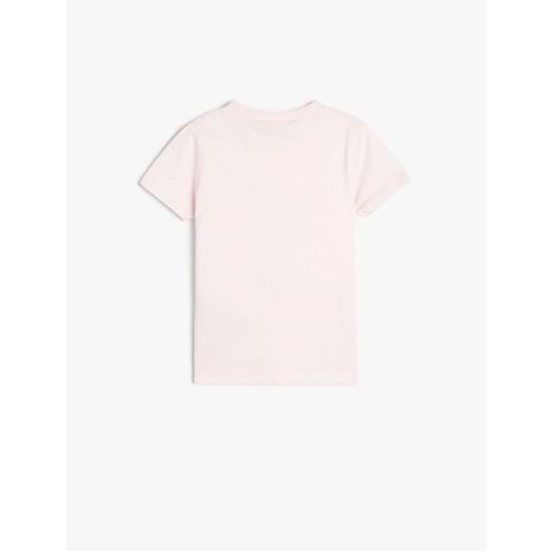 Kız Bebek Kalp Baskılı Kısa Kollu Bisiklet Yaka Pamuklu Tişört 5SMG10023AK