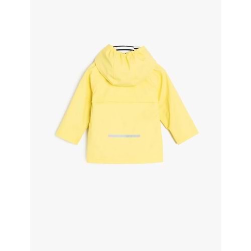 Erkek Bebek Çıtçıt Detaylı Uzun Kollu Kapşonlu Yağmurluk 5SMB20001TW