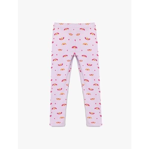 Gökkuşağı Desenli Beli Lastikli Tayt 5SKG40150AK