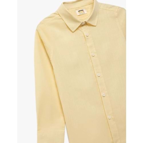 Erkek Çocuk Pamuklu Uzun Kollu Düğmeli Basic Gömlek 5SKB60144TW