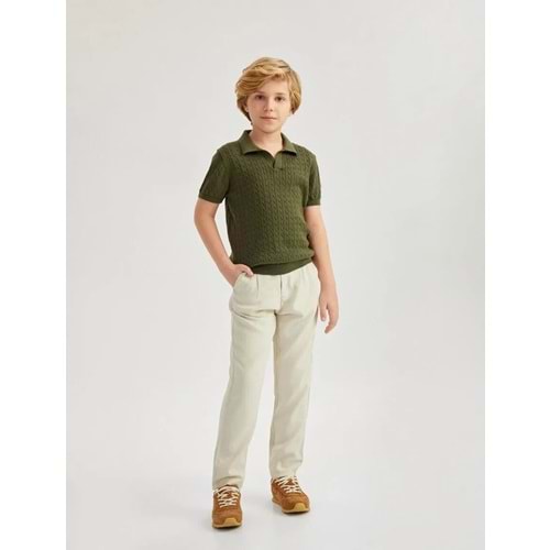 Erkek Çocuk Pamuklu Kısa Kollu Basic Triko Polo Yaka Tişört 5SKB90005TT