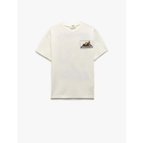 Erkek Çocuk Pamuklu Bisiklet Yaka Baskılı Kısa Kollu Tişört 5SKB10084TK