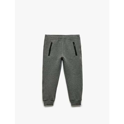 Erkek Çocuk Fermuar Detaylı Beli Lastikli Jogger Eşofman Altı 5SKB40109TK