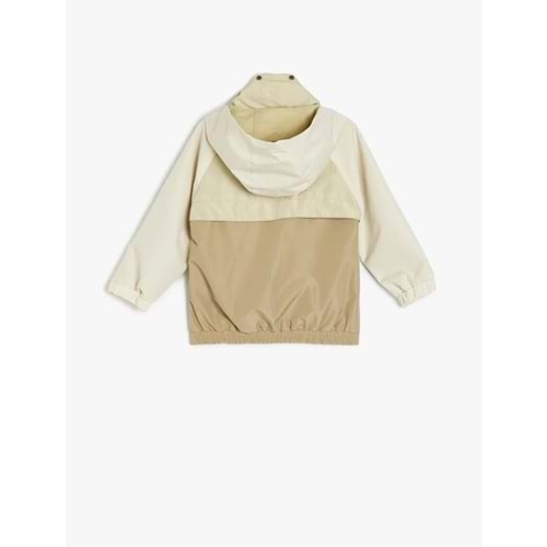 Erkek Bebek Renk Bloklu Fermuarlı Cepli Kapşonlu Ceket 5SMB20001TK