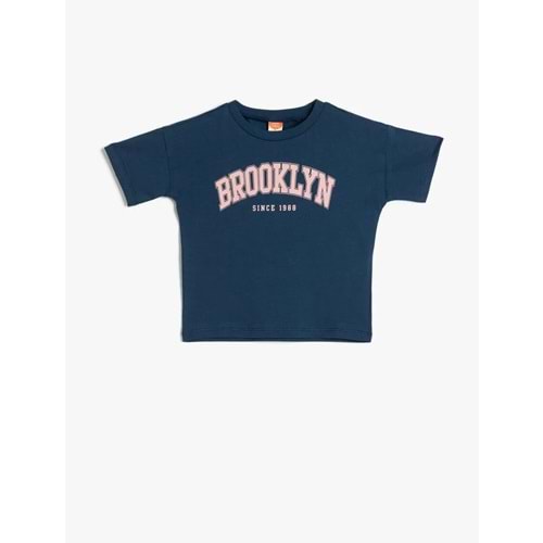 Erkek Bebek Slogan Baskılı Kısa Kollu Pamuklu Tişört 5SMB10060TK