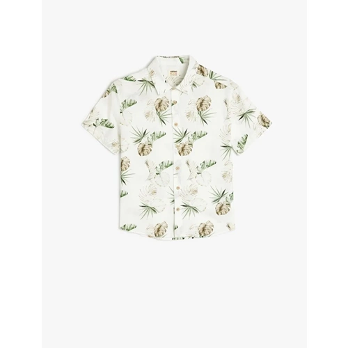 Erkek Çocuk Desenli Kısa Kollu Pamuklu Gömlek 5SKB60045TW