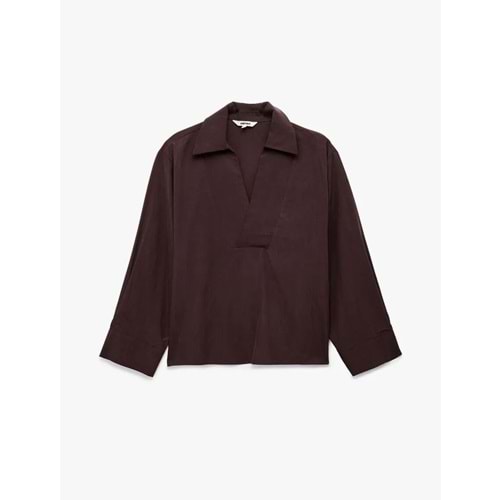 Uzun Kollu V Gömlek Yaka Bluz 6SAK60016EW