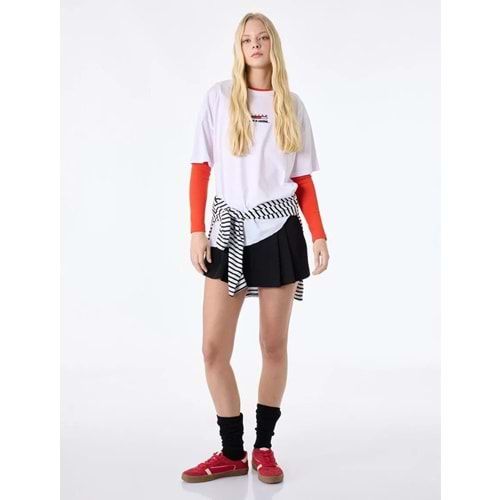 Kısa Kollu Bisiklet Yaka Pamuklu Baskılı Tişört 6SAL10403IK