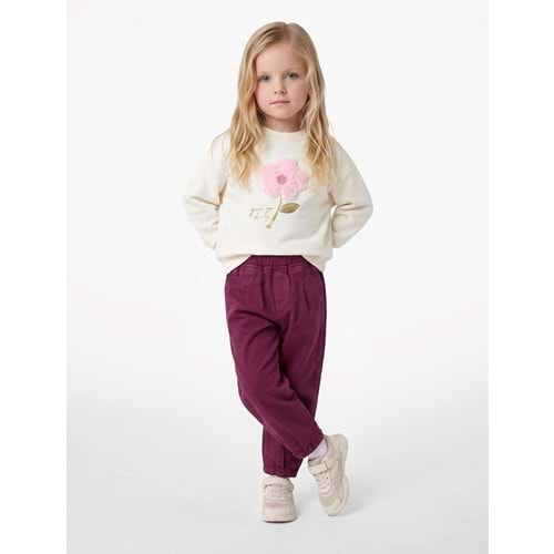 Kız Bebek Cepli Düz Paça Beli Lastikli Pantolon - 7WMG40009AD